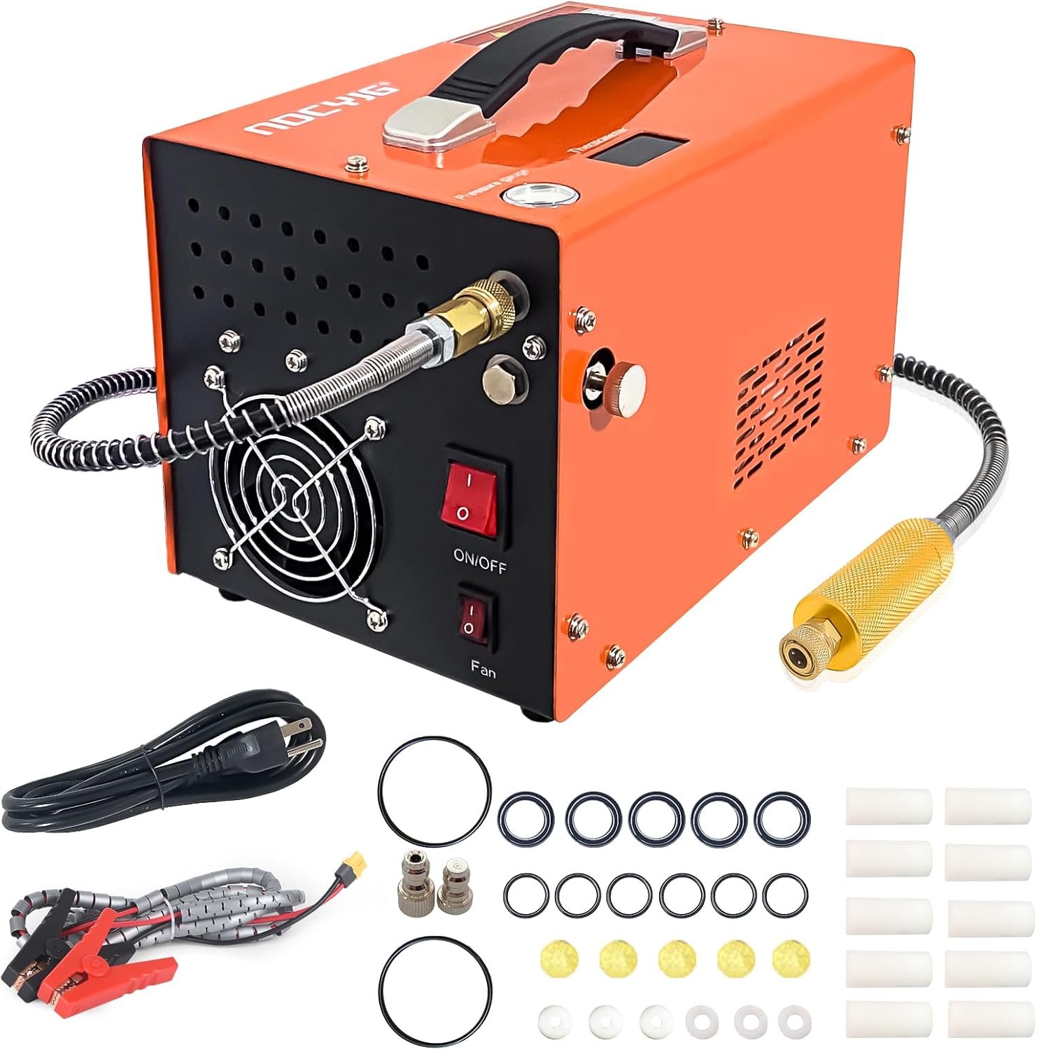 PCP Air Compressor - 4500 PSI Oil-Free Air Pump for Rifles & Paintball Tanks | 12V DC & 110V AC