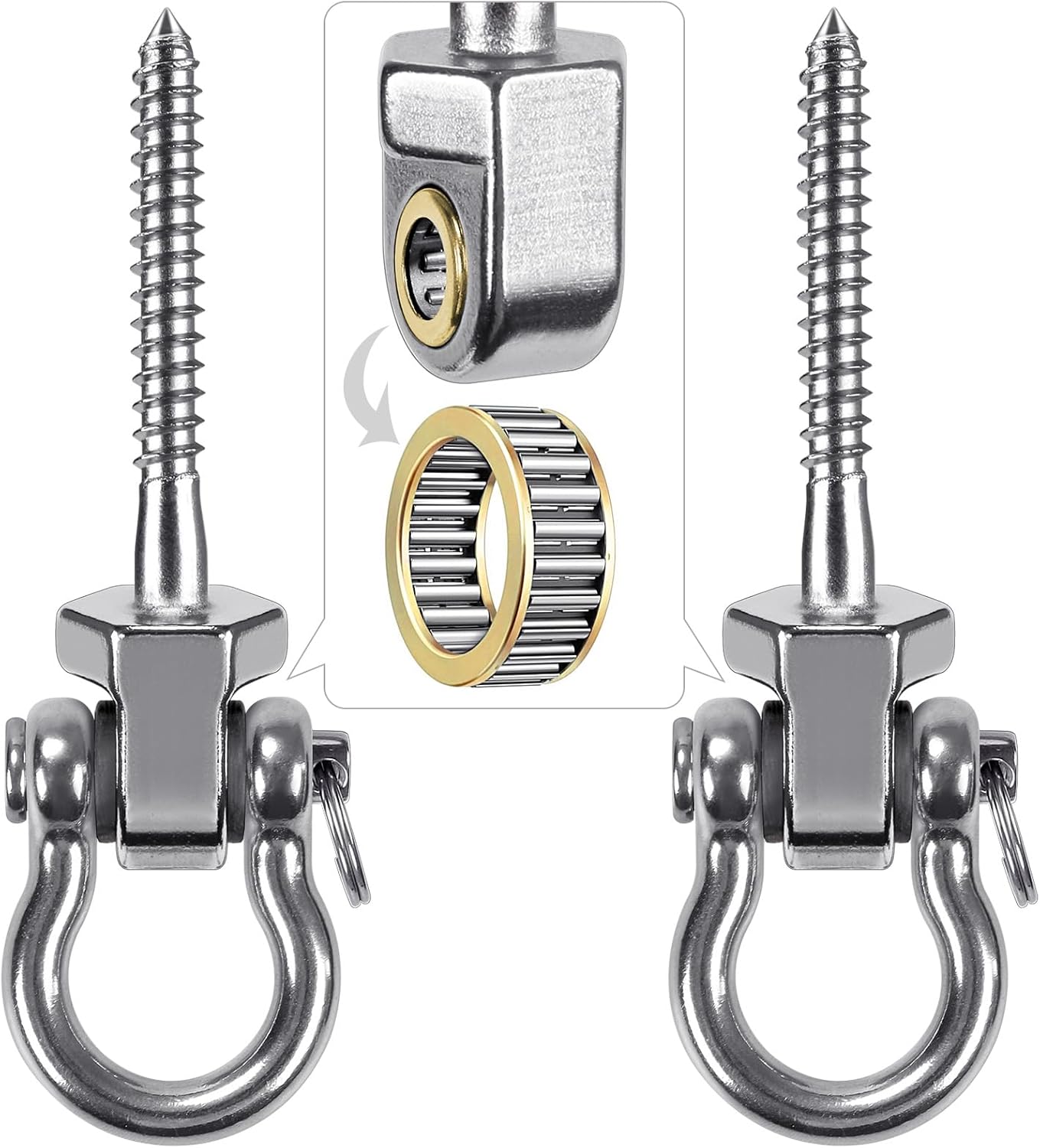 BeneLabel Heavy Duty Swing Hangers - Set of 2 Stainless Steel 304 Brackets for Chairs & Swings | 1500LB Capacity