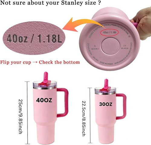 40oz Flip Straw Leak Proof Lid for Stanley H2.0 Quencher Protour Tumbler, 2 Pack Spill Proof Lid Replacement Straw Cover Top for 40 OZ Stanley Cup Accessories (Ash, Blue Spruce)