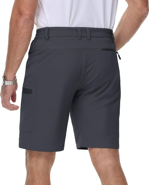 MAGCOMSEN Men's Hiking Cargo Shorts - Lightweight 10" Outdoor Work Shorts with 5 Pockets for Travel