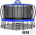 Zupapa 1800LBS Capacity Double Frame Trampoline - 12FT to 16FT | No-Gap Safety Design & Basketball Hoop