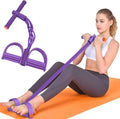 Resistance Bands - Skiennix 6-Tube Elastic Foot Pedal Set for Full-Body Workout | Natural Rubber