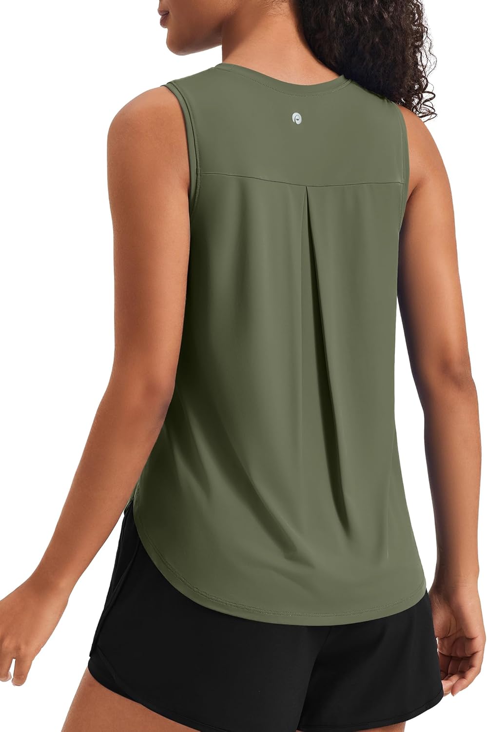 PINSPARK Women's Workout Tank Tops - Soft Sleeveless Yoga Shirts with Back Pleat & UPF 50+ | Loose Fit, Ideal for Running & Gym