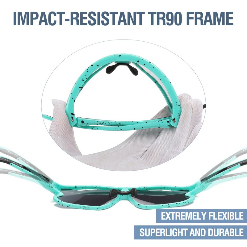 DUCO Kids Youth Baseball Sunglasses for Boys Girls Age 8-16 Polarized UV400 Protection Sports Cycling Glasses DK268