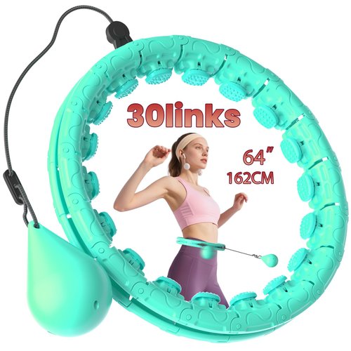 Fikswe Weighted Infinity Exercise Hoop - 64in 30 Links Smart Hoop for Adult Weight Loss, Plus Size Low-Impact Fitness Hoop for Beginners & Women