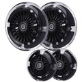 Wheelgoo 120mm 80mm Led Light Up Scooter Replacement Wheels - White Flashing- Compatible with Micro Mini, Maxi Deluxe, Globber 3-Wheeled Kid Kick Scooter, Set of 4 (Black)