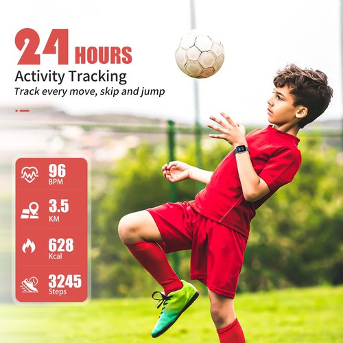 HENGTO Kids Fitness Tracker Watch, IP68 Waterproof Smart Watch with 19 Sport Modes, Pedometer, Heart Rate Monitor, 19 Sports Modes, Great Gift for Kids