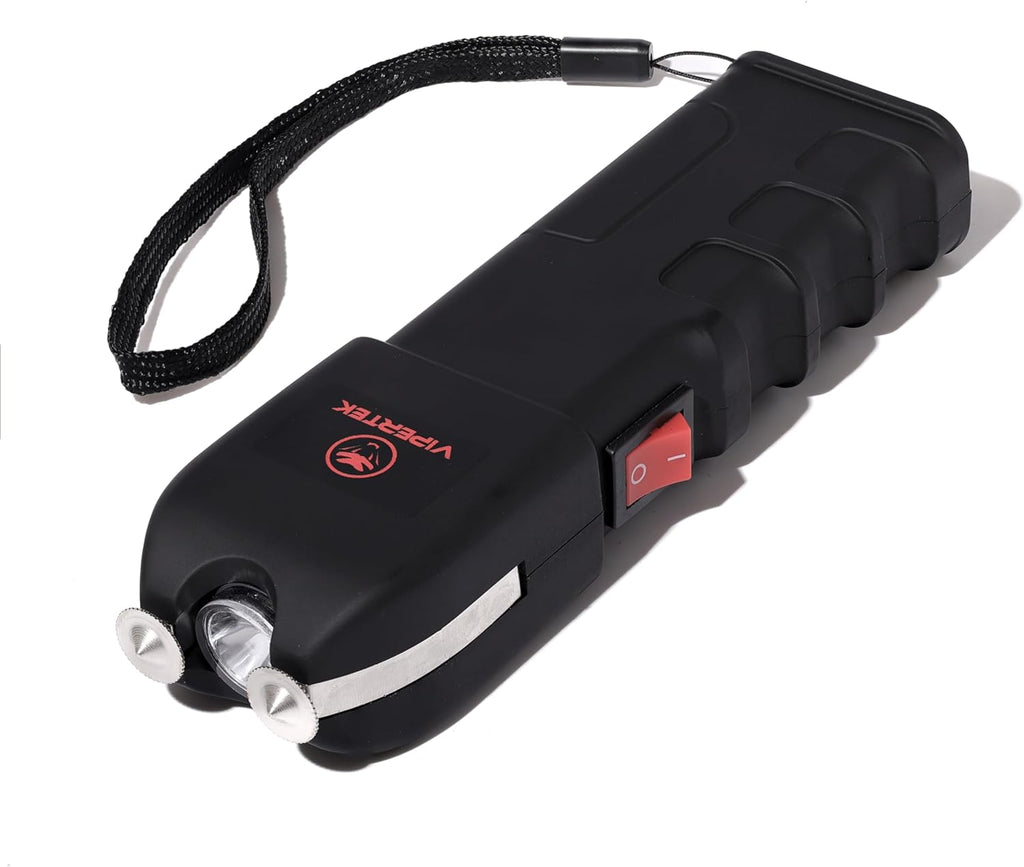 VIPERTEK VTS-989 Stun Gun - Rechargeable Self Defense Tool with LED Flashlight