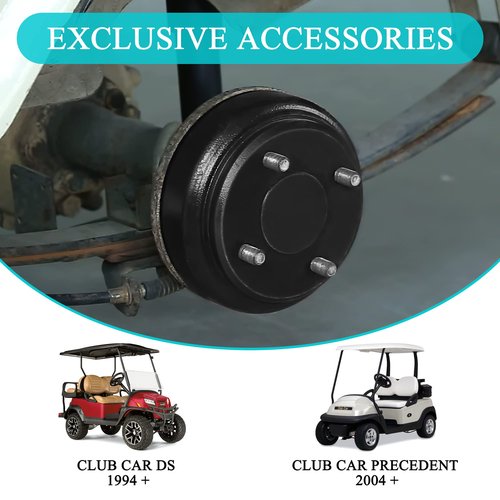 Golf Cart Brake Drum Fit for Golf Cart Club Car DS (1995-up) & Precedent (2004-up), Brake Hub Replacement Part 1017911-01 1018232-01