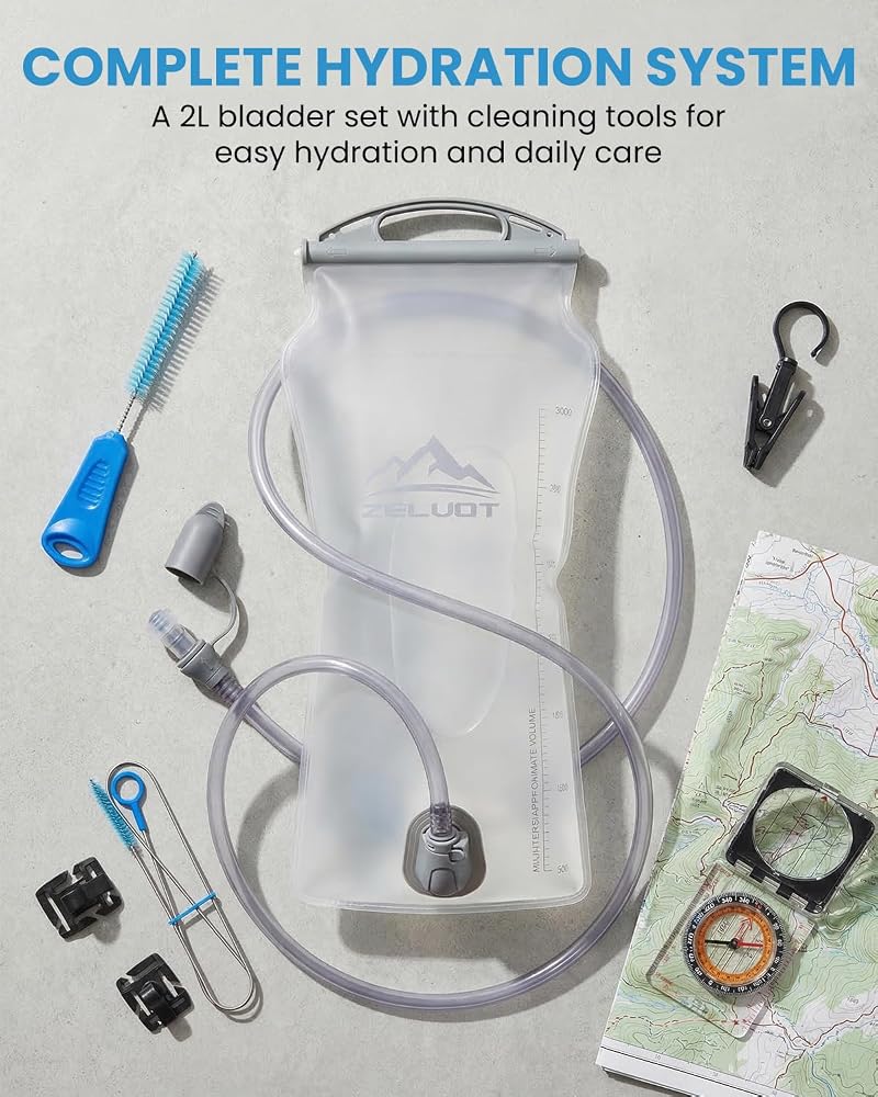 White 3L Hydration Bladder Kit 6-in-1 with Cleaning Brushes & Tubes