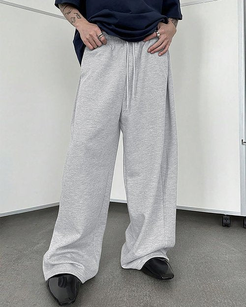 Landtown Men's Baggy Lounge Pants Cotton Sweatpants with Elastic Drawstring Waist with Pockets, Light Grey