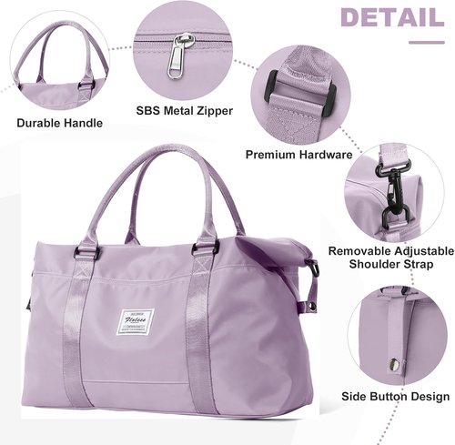 HYC00 Travel Duffel Bag - Stylish Carry-On Overnight Weekender for Women | Sports Tote with Wet Pocket