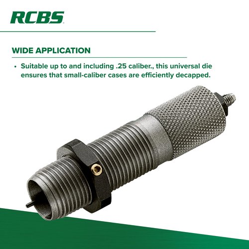 RCBS Decap Die .22-.25 Cal, Universal Decapping Die for Small Caliber Cases