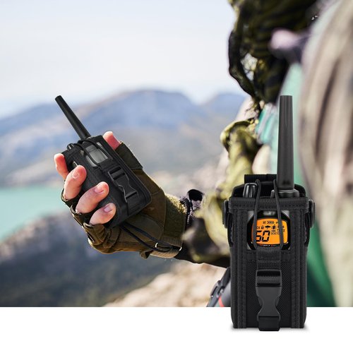 ANKHOH Radio Holster Pouch Compatible with GXT1000VP4 50 Channel GMRS Two-Way Radio, Long Range Walkie Talkie Case, Storage Holder with Adjustable Shoulder Strap (Bag Only)