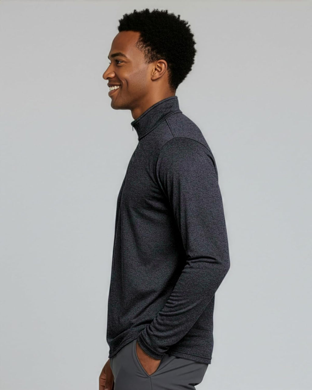 Real Essentials Men's Dry-Fit Active Quarter Zip Pullover - 3 Pack | Long Sleeve, Big & Tall Options