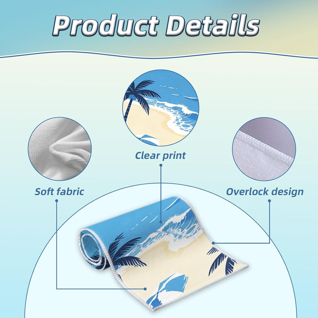 Skiennix Microfiber Beach Towel - Soft, Absorbent & Quick-Dry | Colorful Design for Travel & Pool