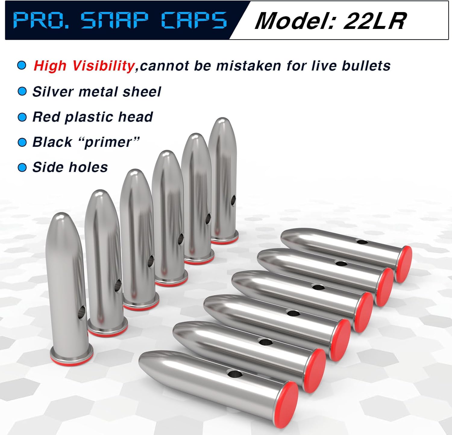 Snap Caps | Reusable Training Dummy Rounds for Safe Dry Fire Practice - Realistic Weight