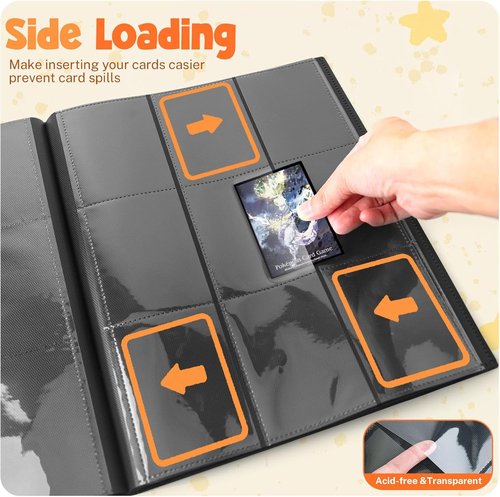 Card Binder - Premium 9 Pocket Trading Card Album | 360 Card Capacity for MTG, TCG & Baseball Cards - Black
