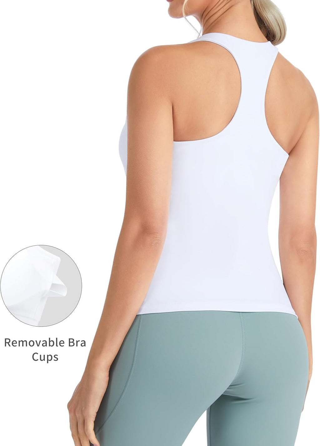The Gym People Women's Longline Yoga Sports Bra - Slim Fit Racerback with Built-In Padding | Comfortable Workout Top