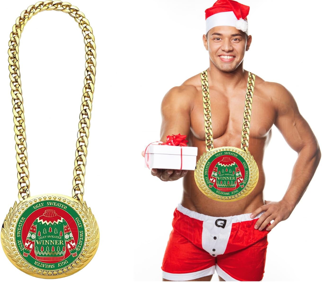 Skiennix Turnover Chain - 6" Gold Awards Medal Goat Trophy Necklace for Sports Achievements | MVP Gift