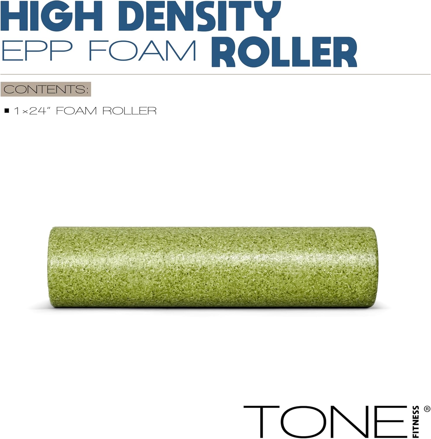 Tone Fitness High Density EPP Foam Roller - Ideal for Yoga, Pilates, Stretching & Recovery | Various Sizes & Colors
