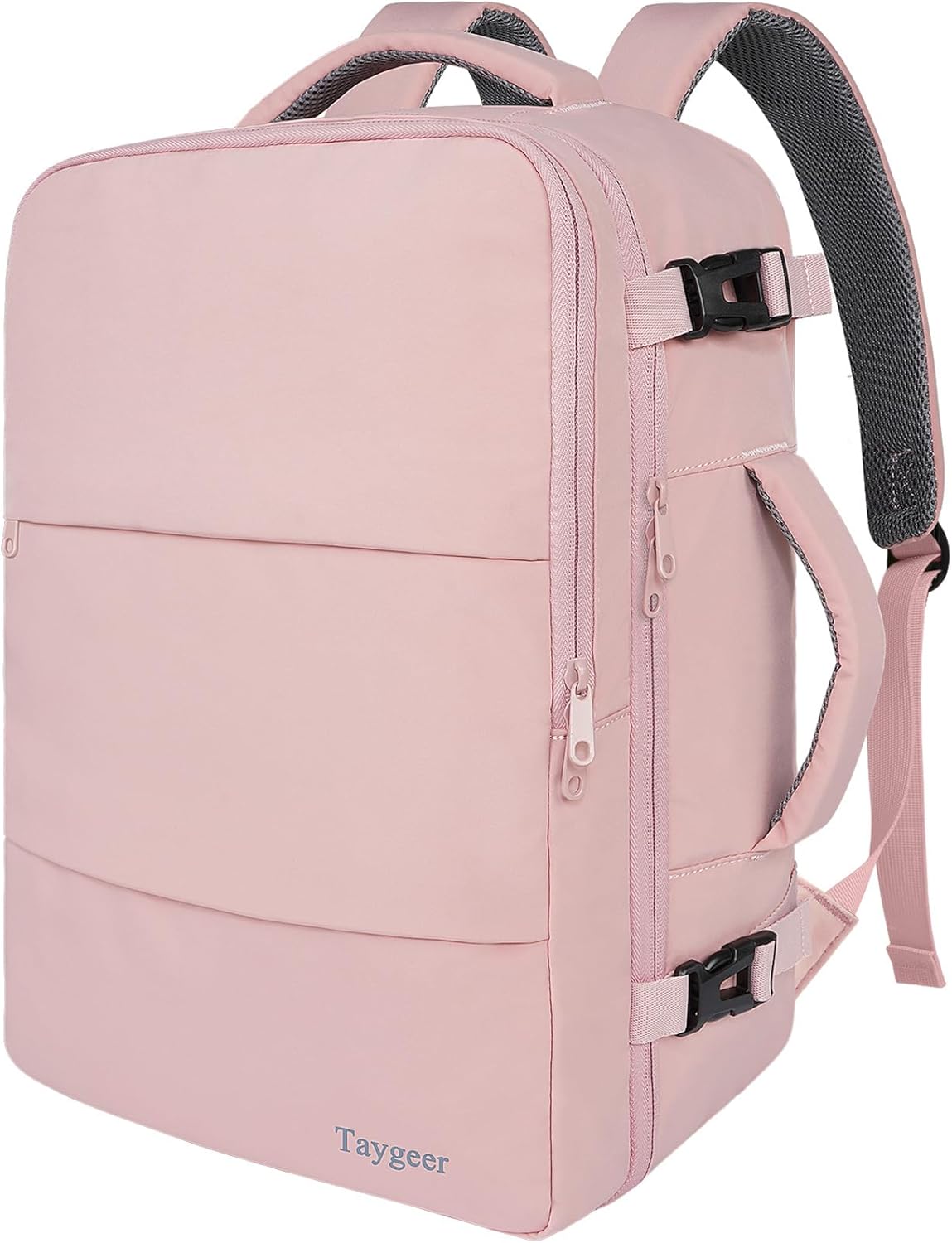 Taygeer Travel Backpack - Stylish 15.6-Inch Laptop Bag with Water Bottle Pocket & Shoe Pouch | Pink