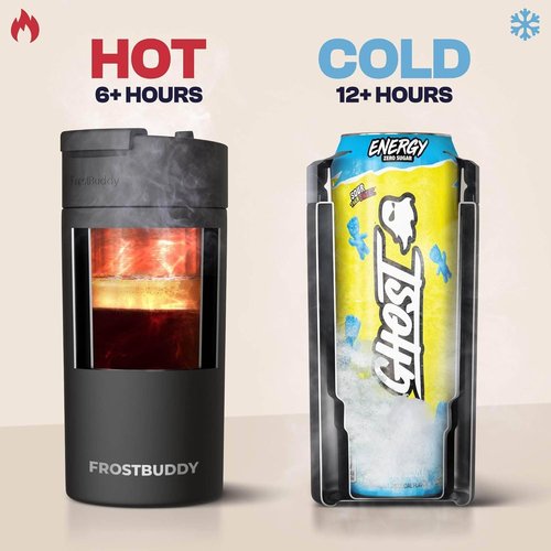Frost Buddy Can Cooler - Universal Fit for 12 & 16 oz or Slim Bottles - Insulated Stainless Steel (Nebula)