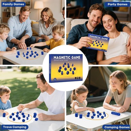 Bameca Magnetic Chess Game - Full-Size Stones for Family Fun | Travel-Friendly Strategy Game for All Ages