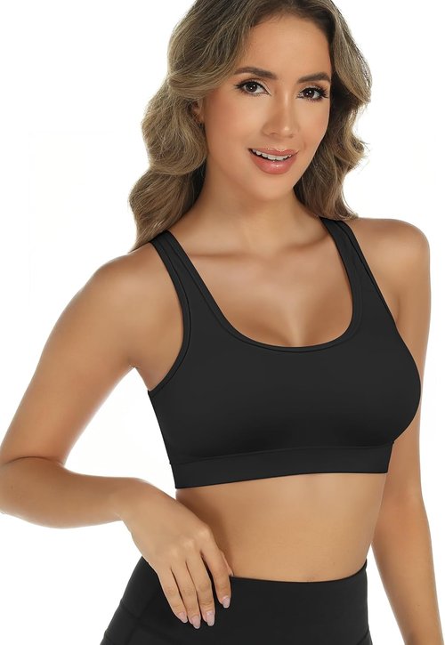 Buauty Sports Bras for Women - Medium Support Racerback Gym & Yoga Bra | 2 Pack Set
