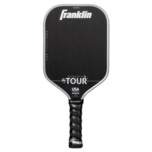Franklin Sports Pro Pickleball Paddles - FS Tour Series Carbon Fiber Paddles - Official USA Pickleball (USAPA) Approved Rackets - Dynasty Pro Player - 16mm Polymer Core - Gray