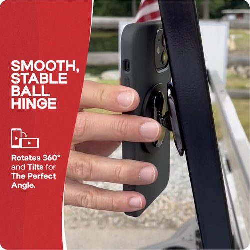 Maxby Golf Cart Magnetic Phone Mount, MagSafe Compatible Phone Holder for Golf Cart Roof Strut, Attaches to Any Metal Surface, Strong Dual Magnets, Adjustable Ball Joint, Compact Pocket Size