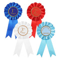 4 PCS Award Ribbon Rosette Set, Grand Prize Ribbon Winner Victory Ribbons, Satin Participation Ribbons 1st 2nd 3rd Place Honorable Mention Prize Badge Medals Deluxe Recognition-Ribbon for Classroom