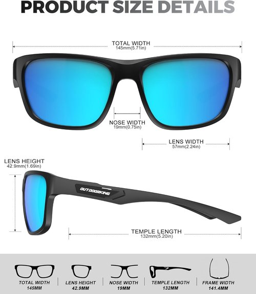 KALIYADI Polarized Sunglasses Men Sports-Sunglasses: Classic Sun Glasses for Driving, Fishing for Women with UV400 Protection