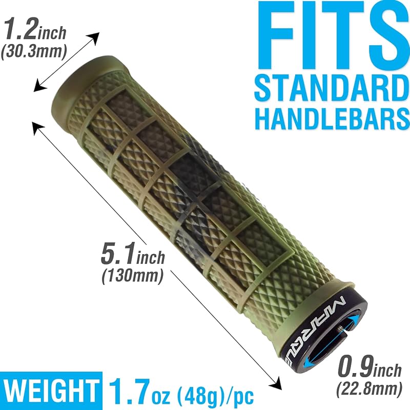 Grapple MTB Grips with Lock-On Collar - 130mm, 20-23mm Bar, Jungle Camo