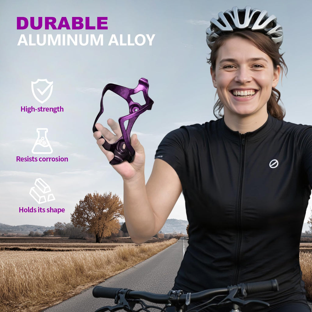 Corki Bike Water Bottle Holder, Bicycle Water Bottle Cage 1 Pack Purple