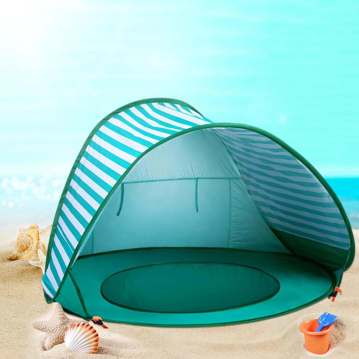 Skiennix Baby Beach Tent - Portable Sun Protection Shelter for Boys & Girls | Aqua Green
