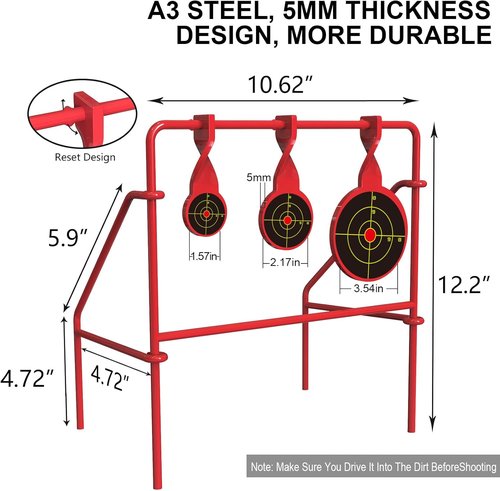 BB Gun Targets - Portable 15-Pack for Outdoor Shooting | Resetting Spinning Design for Kids