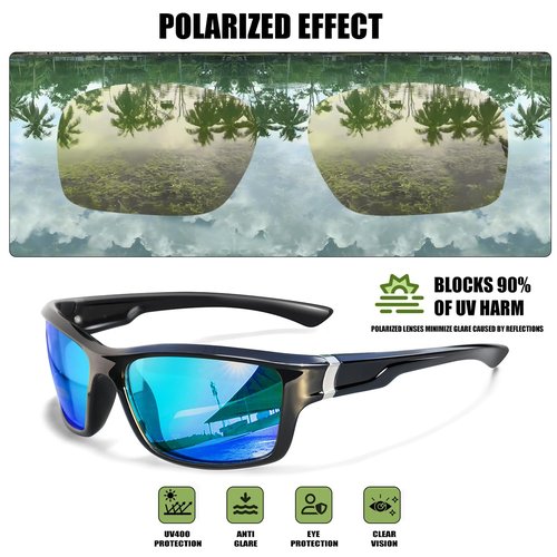 SQOQS Polarized Sunglasses for Men Women Sports Goggles Lightweight Frame Cycling Running Fishing Driving UV400 Protection