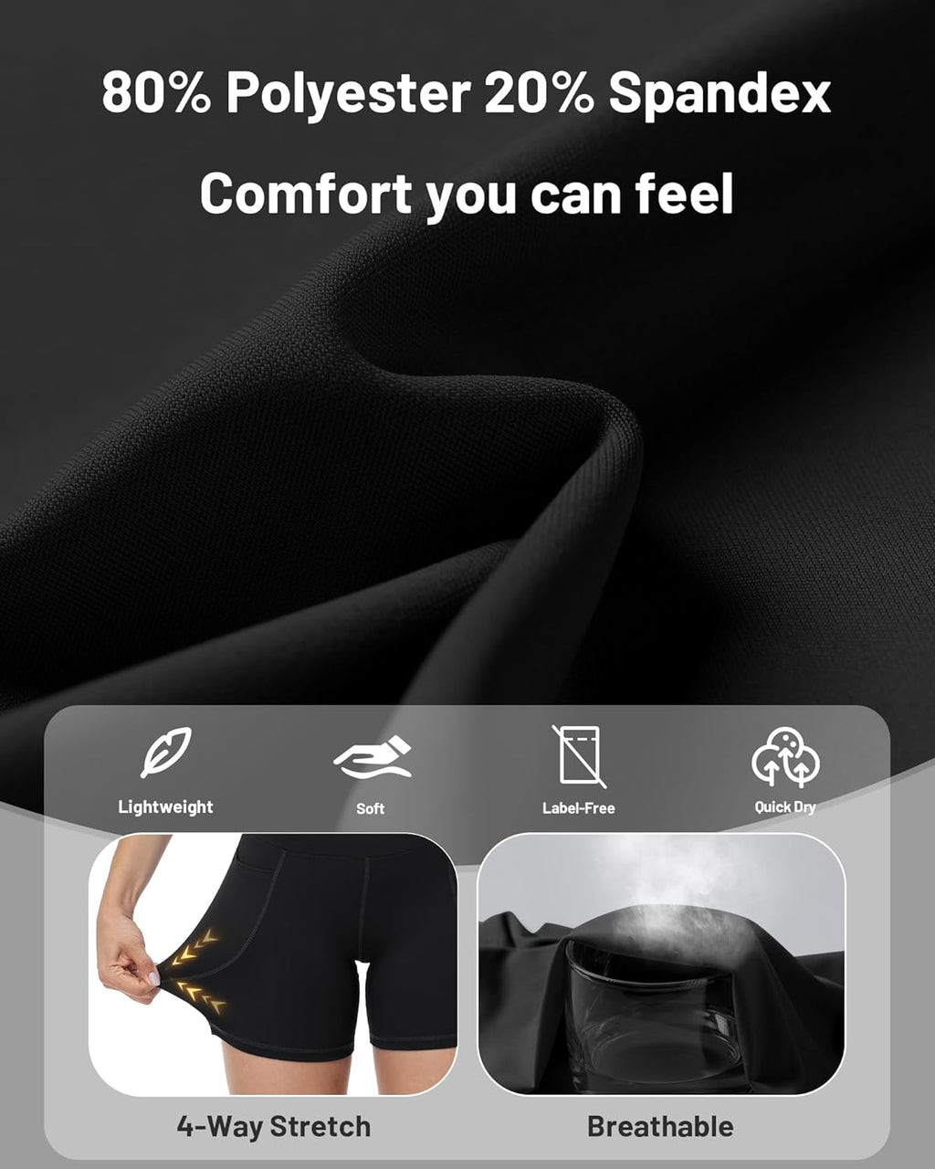 Runhit Biker Shorts for Women - High Waisted Yoga & Workout Spandex with Pockets | 8''/5''/3'' Options