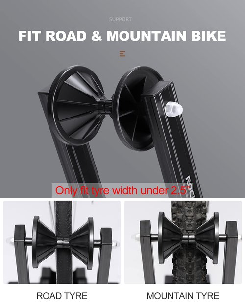 ROCKBROS Foldable Bike Stand Alloy Steel Rust-Resistant Bike Floor Stand Rack Folding Indoor Parking Wheel Holder Fit 20”-29”for Entryway, Garage, Home Bikes Parking & Storage (Black)
