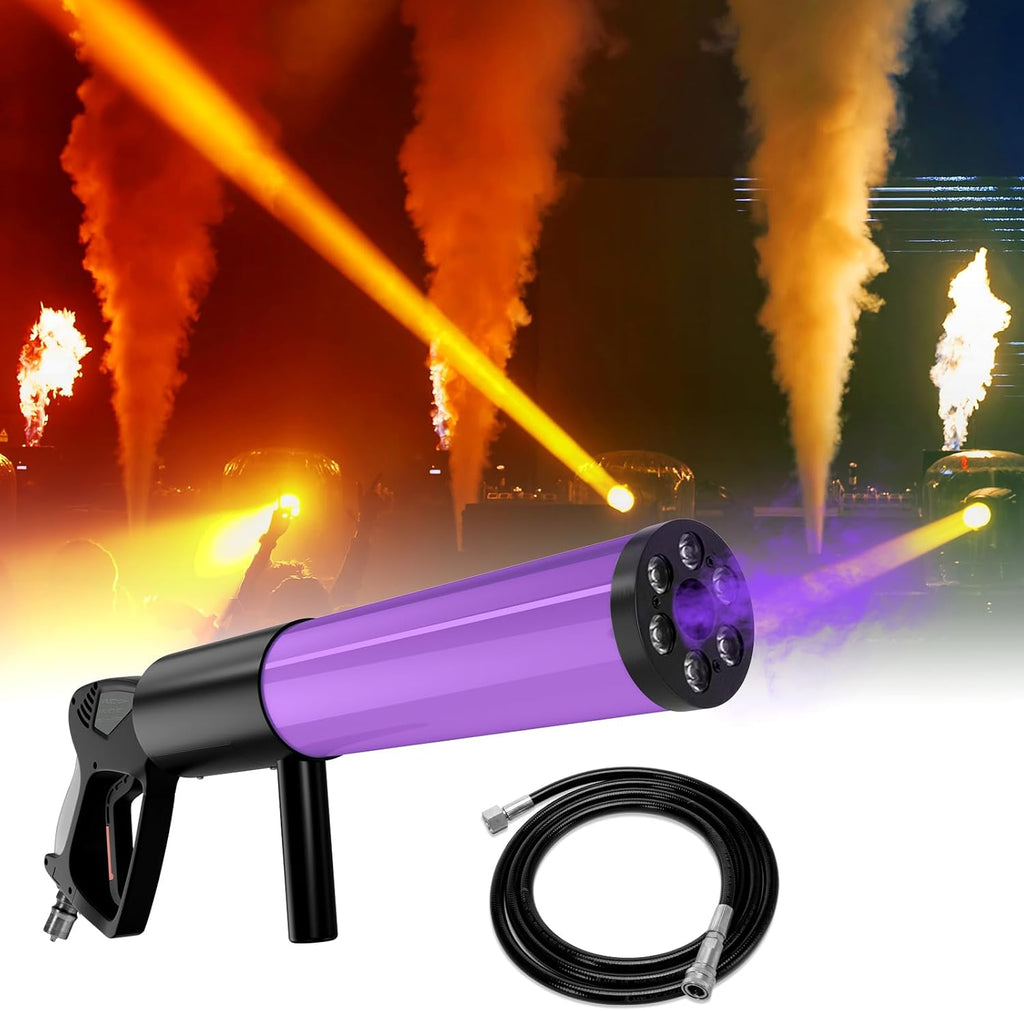 Skiennix Handheld CO2 Jet Blaster - RGB LED Smoke Machine for Events & Parties | 1 Pack