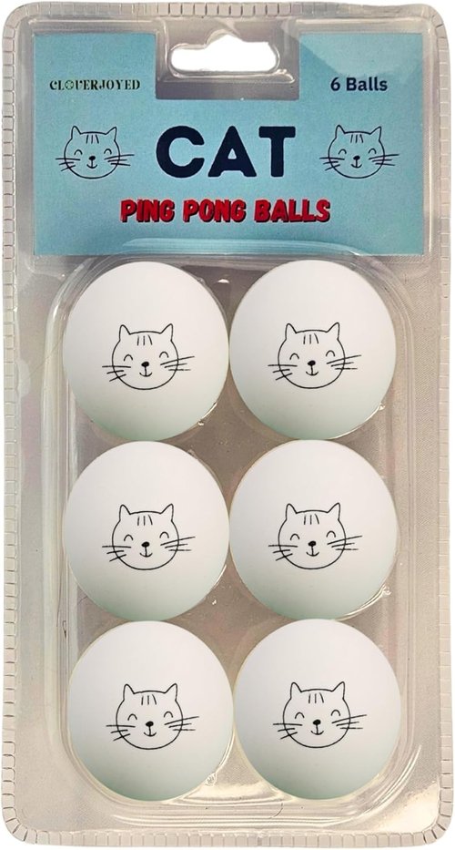 Cloverjoyed Cat Ping Pong Balls - 6 Pack Enrichment Toys for Playful Cats | Ideal Gift for Cat Lovers