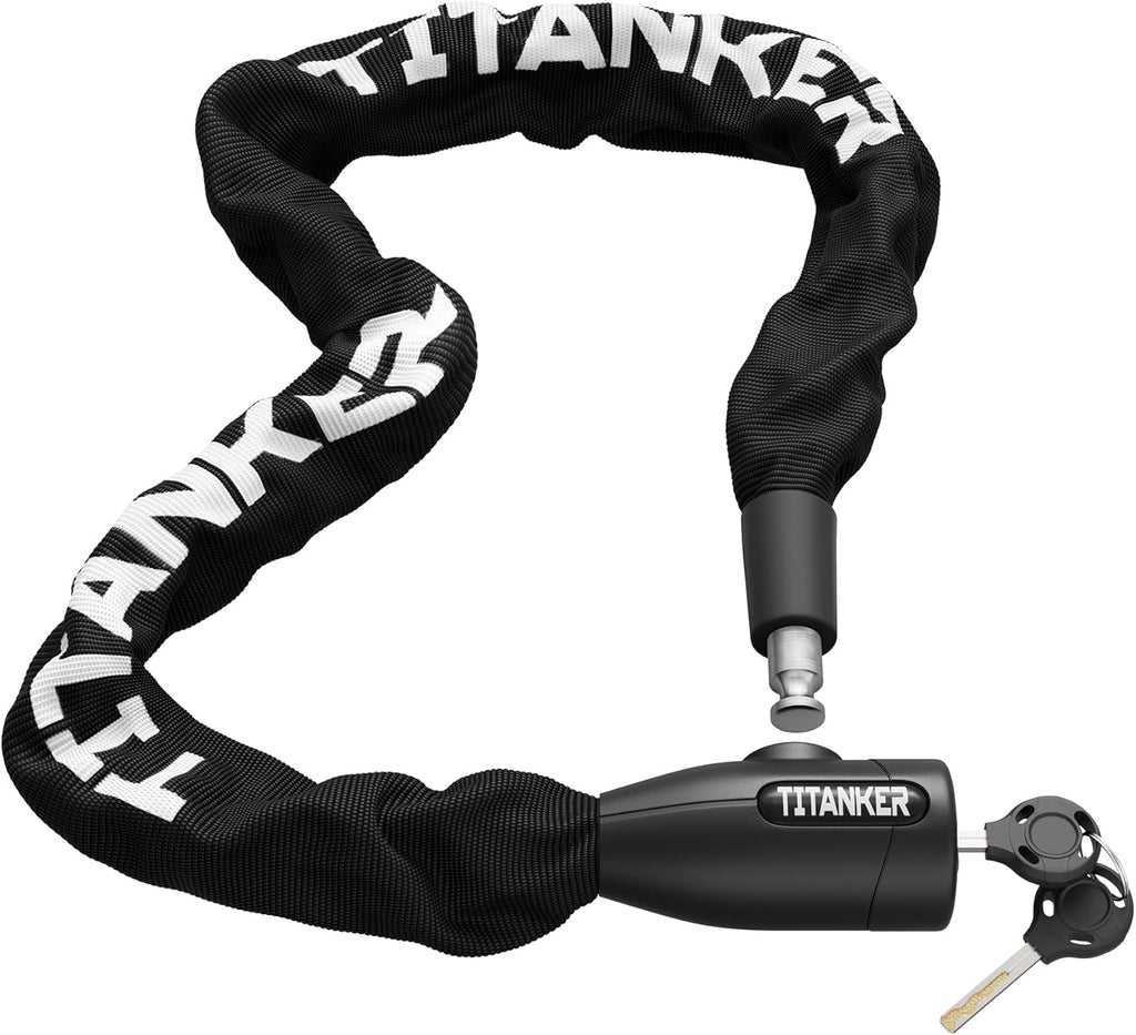 Titanker Bike Chain Lock - Heavy Duty Anti-Theft Security Lock for Bicycle, Motorcycle | 3.3 Feet, 6mm-10mm Thickness