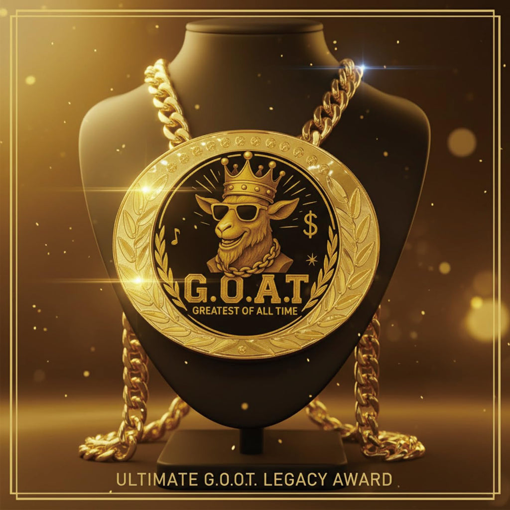 Bambluby 6" GOAT Medal Champion Chain – Sports Award Medal for Football, Soccer, Basketball, Funny Winner Trophy for Kids and Adults (G.O.A.T)