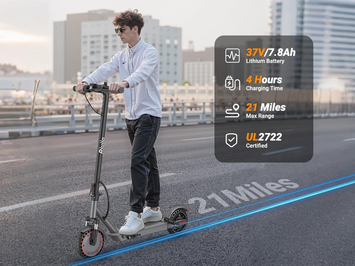 Regine Electric Scooter - Powerful 350W-500W Motor, 10-21 MPH, 10-28 Miles Range, Lightweight Design