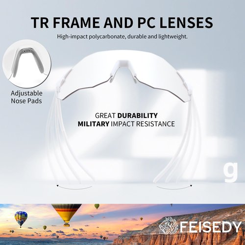 FEISEDY Photochromic Cycling Glasses for Men Women Mountain Bike Sports Sunglasses UV Protection B0310