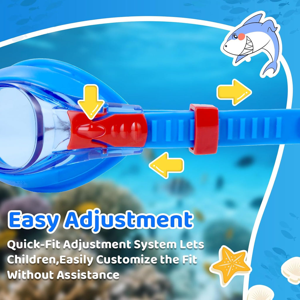 Vvinca Kids Swim Goggles - Anti-Fog UV Protection | Soft Silicone, Leak-Proof Design for Ages 3-14