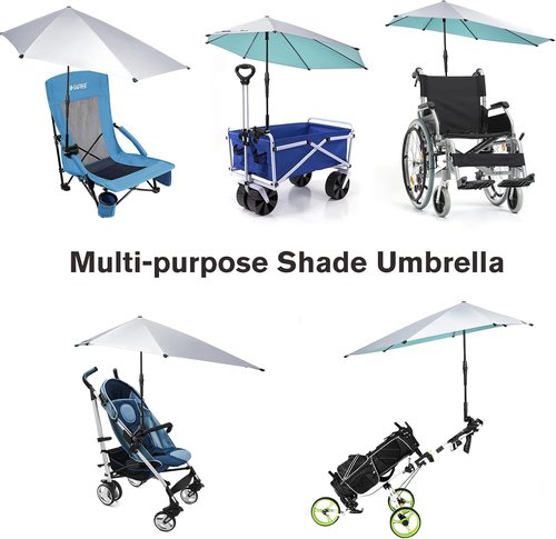 G4Free Adjustable Chair Umbrella - XL UV Protection Sun Shade for Beach, Stroller, Golf Cart, Patio