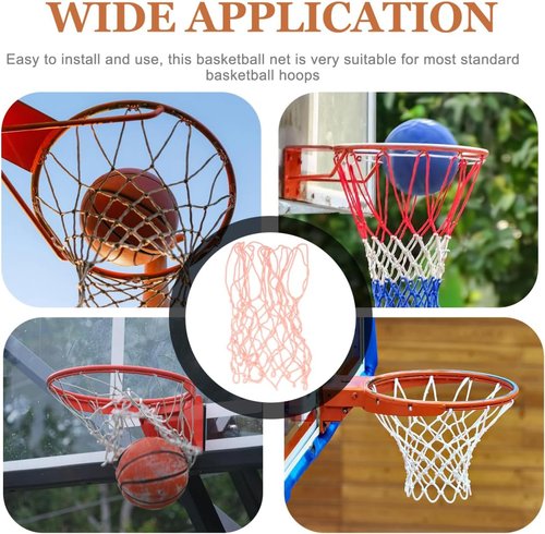 BESPORTBLE Luminous Pink Basketball Net - Durable Polyester Mesh for Easy Outdoor Installation | All Ages