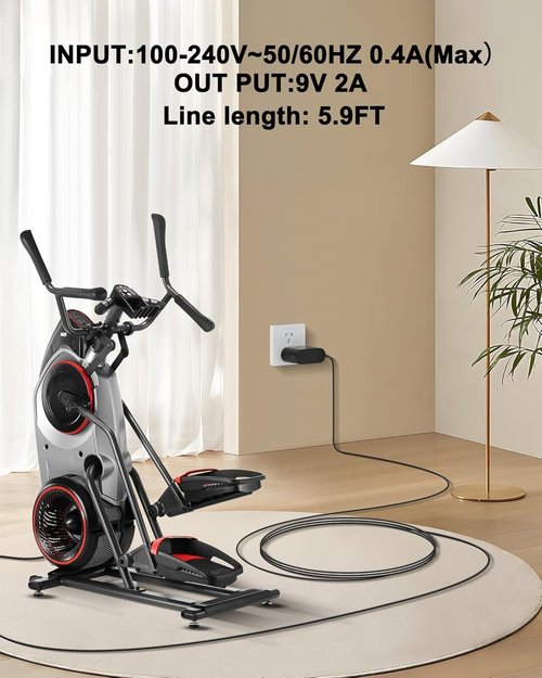 9V Power Cord for Bowflex Max Trainer Compatible with Bowflex Max Trainer M5 M3 M7 M8 HVT Exercise Elliptical Treadmill Cardio Machine, Cord Length 5.9Ft/1.8M